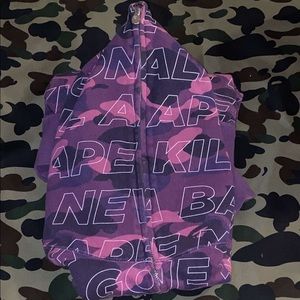 BAPE Purple ASNKA Camo Full ZIP Hoodie